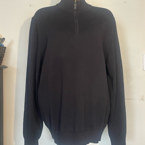 Jos. A. Bank Traveler 1/4 zip sweater black size XXL 100% Pima cotton - Picture 1 of 6